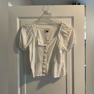 Universal Thread white button peplum shirt
